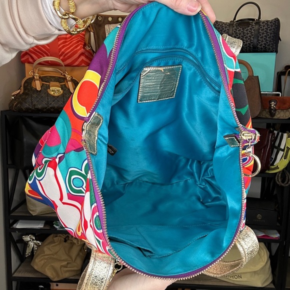 Coach Poppy Colorful Signature Tote with Gold Accents C0993-13839 - Picture 5 of 10